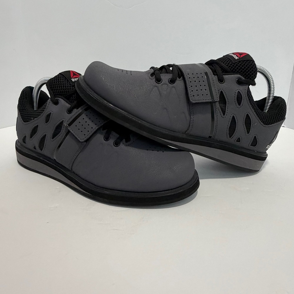 Reebok Lifter PR Weightlifting Shoes Mens 7 Ash Grey Black BD2631 Powerlifting